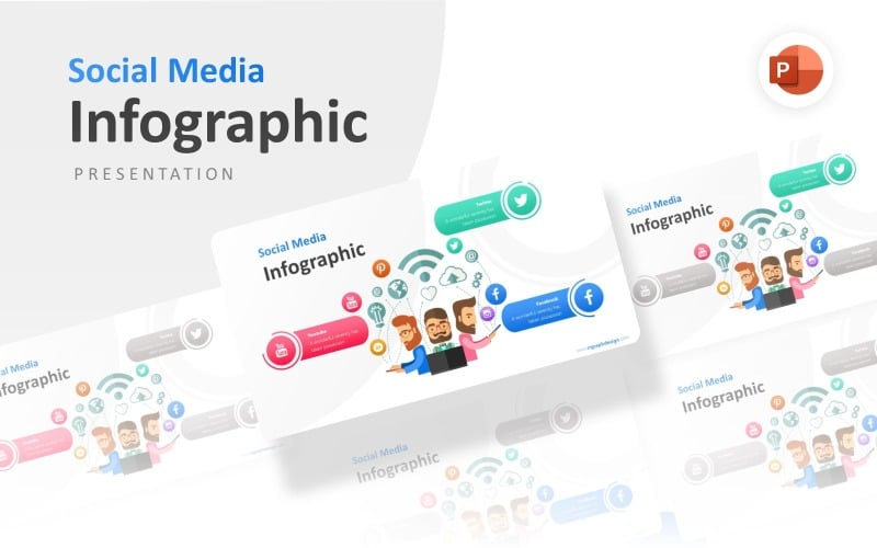 business team character infographic presentation powerpoint template original