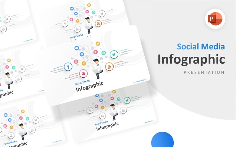 businessman social media icons factor infographic presentation powerpoint template original