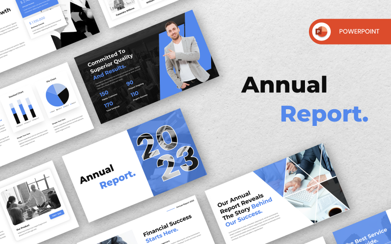 businesss annual report powerpoint template original