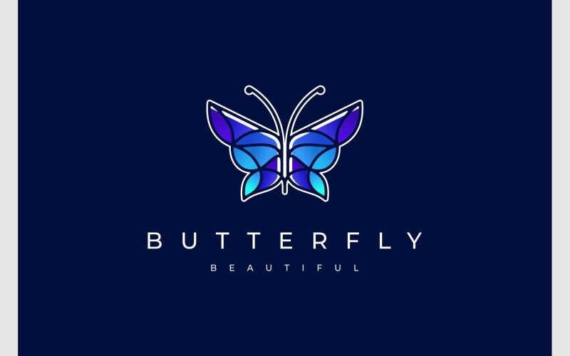 butterfly colorful beautiful logo original