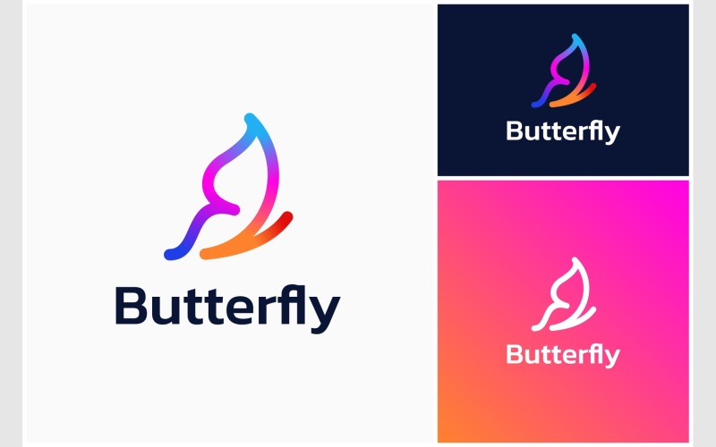 butterfly colorful gradient logo original