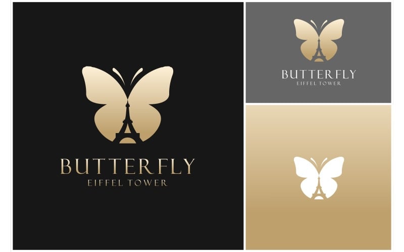 butterfly eiffel tower luxury logo original