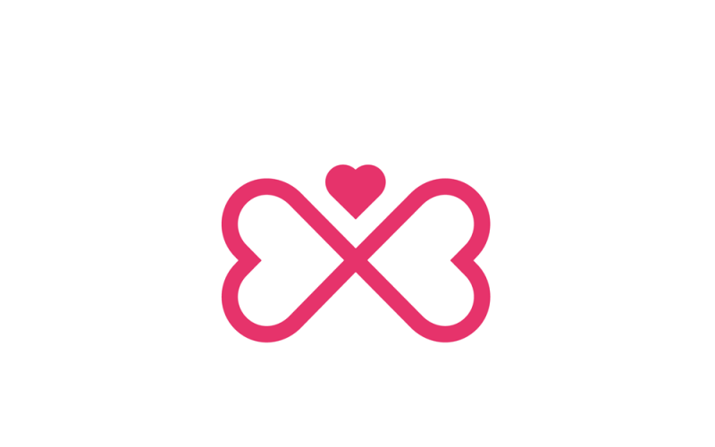 butterfly hearts logo template original