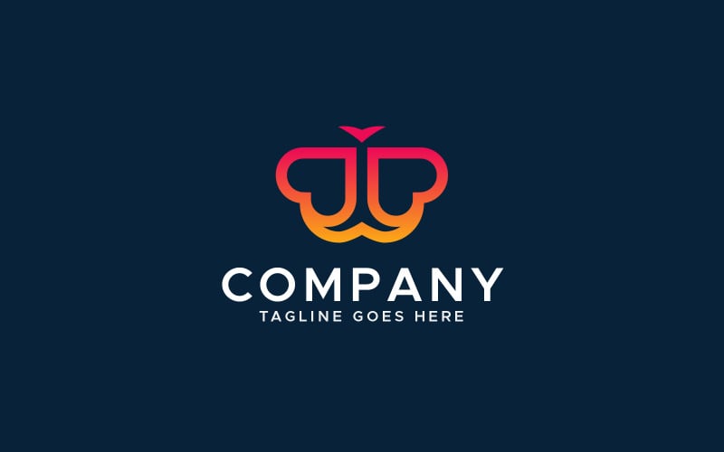 butterfly love logo design template original