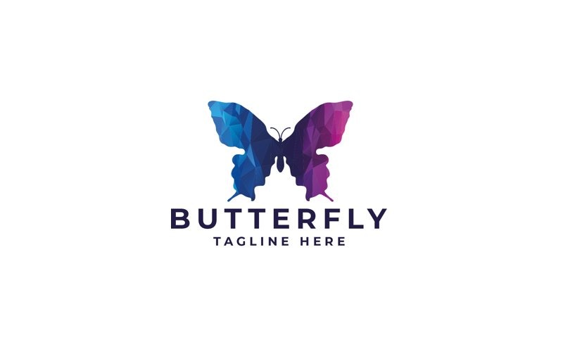 butterfly pixel professional logo template original