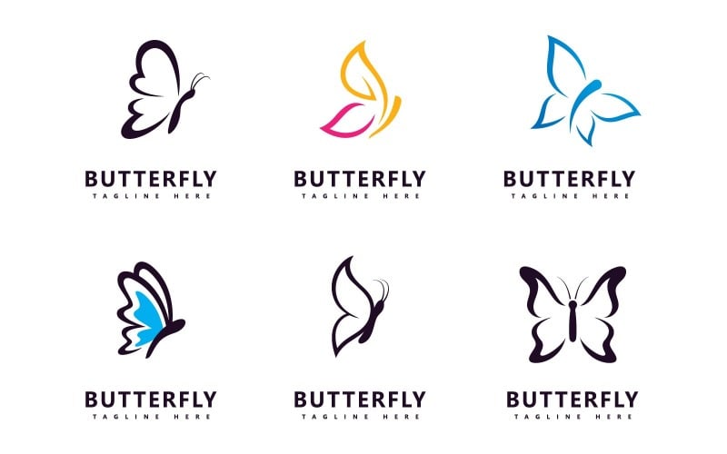 butterfly vector logo template beauty salon sign v original