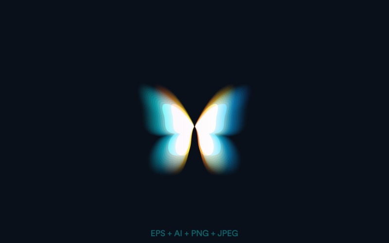 butterfly wings the abstract logo with color overlay dynamic effect original