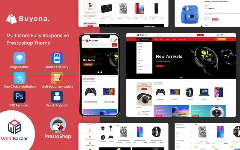 buyona supermart electronic template prestashop theme original