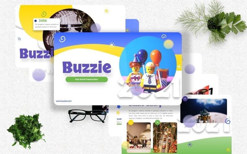 buzzie kids world powerpoint template original