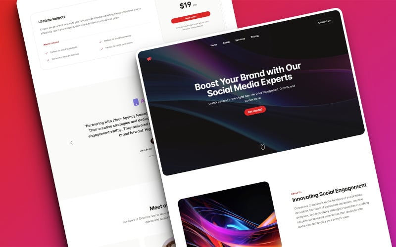 buzzify social media marketing html landing page template original