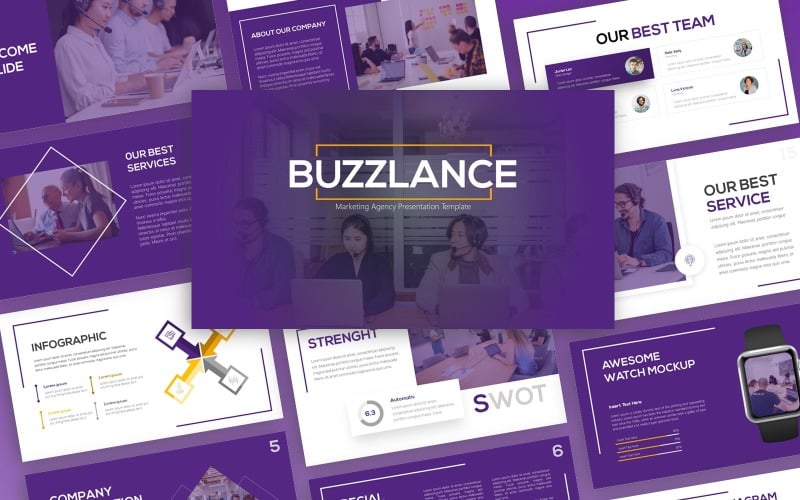 buzzlance marketing agency presentation template original