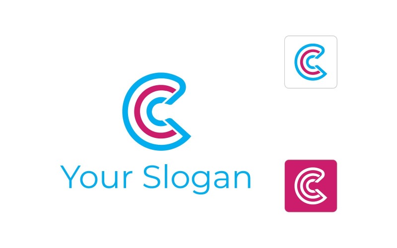 c and c c creative letter logo template original