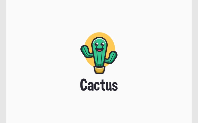 cactus cacti mascot cartoon logo original