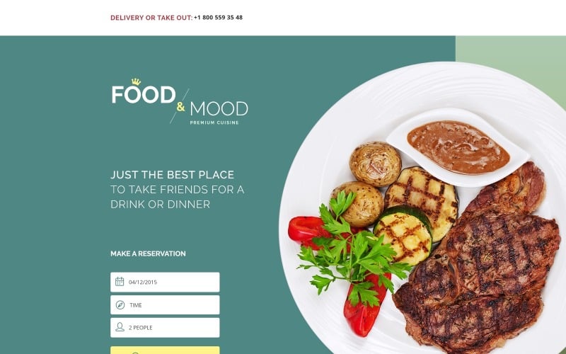 cafe and restaurant landing page template original