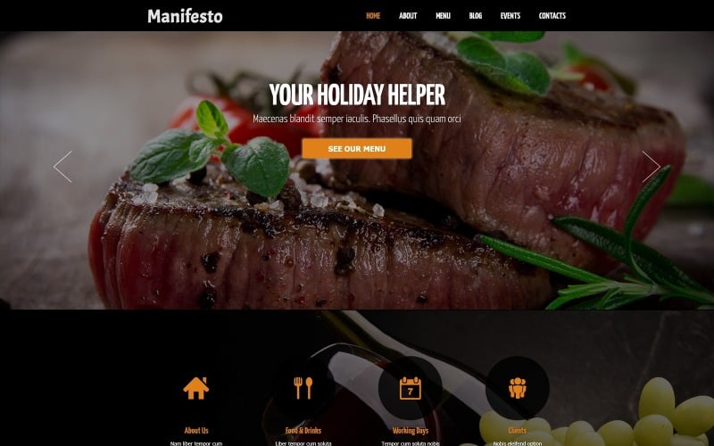 cafe and restaurant responsive joomla template original