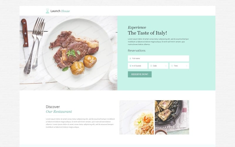 cafe and restaurant responsive landing page template original
