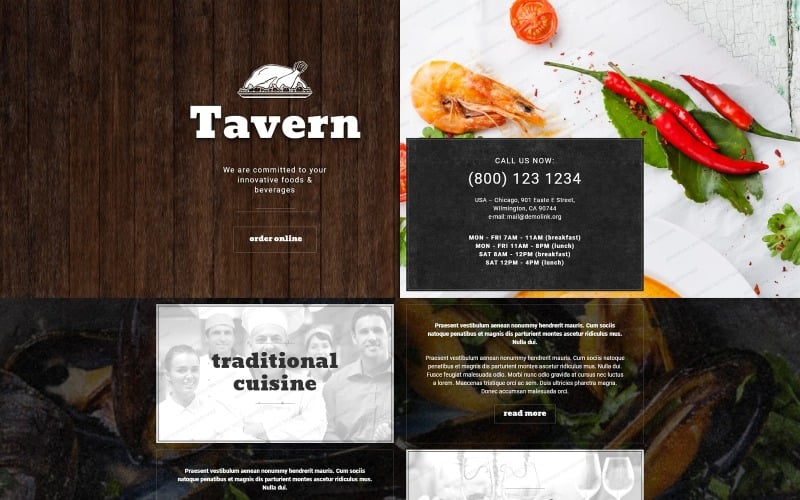cafe and restaurant responsive landing page template original