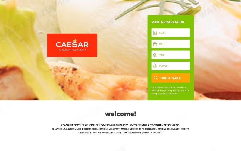 cafe and restaurant responsive landing page template original