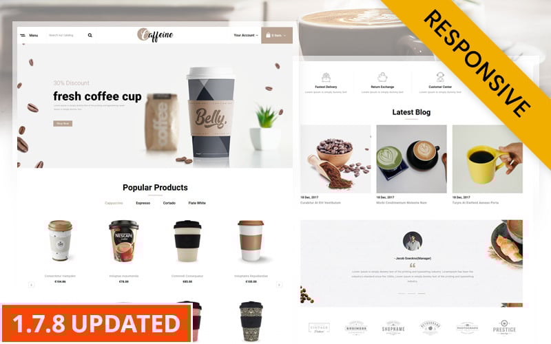 caffeine coffee store prestashop theme original