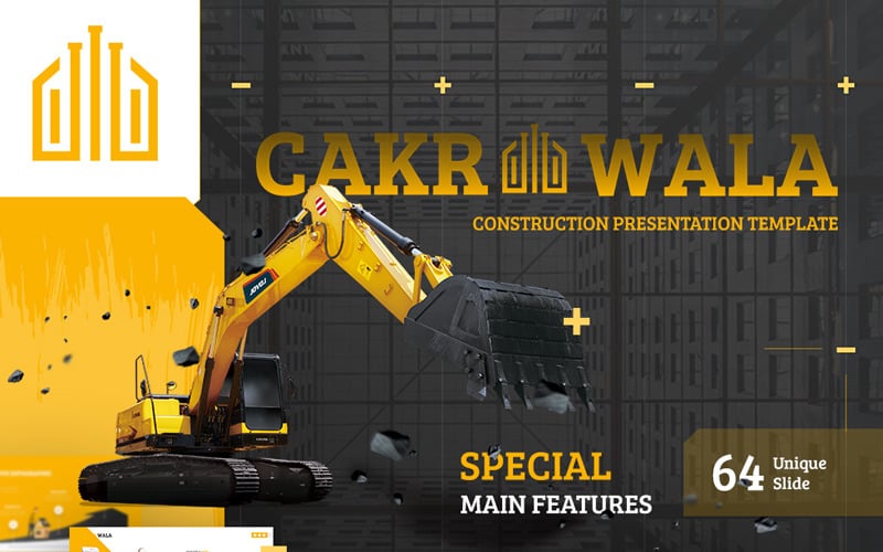 cakrawala construction presentation powerpoint template original