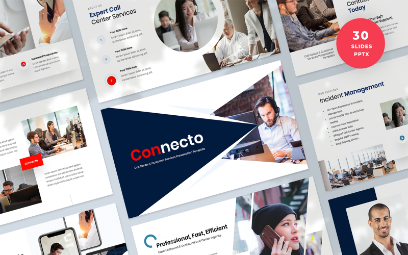 call center amp customer services powerpoint template original