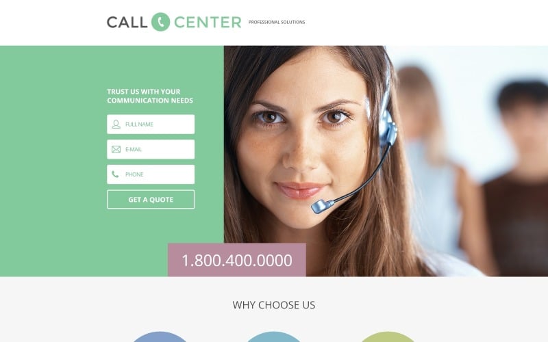 call center business modern html landing page template original