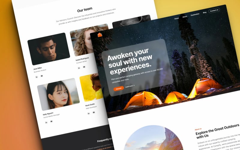 campify camping html landing page template original