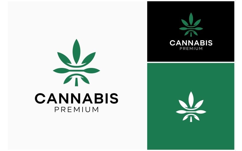cannabis cbd hemp leaf simple logo original