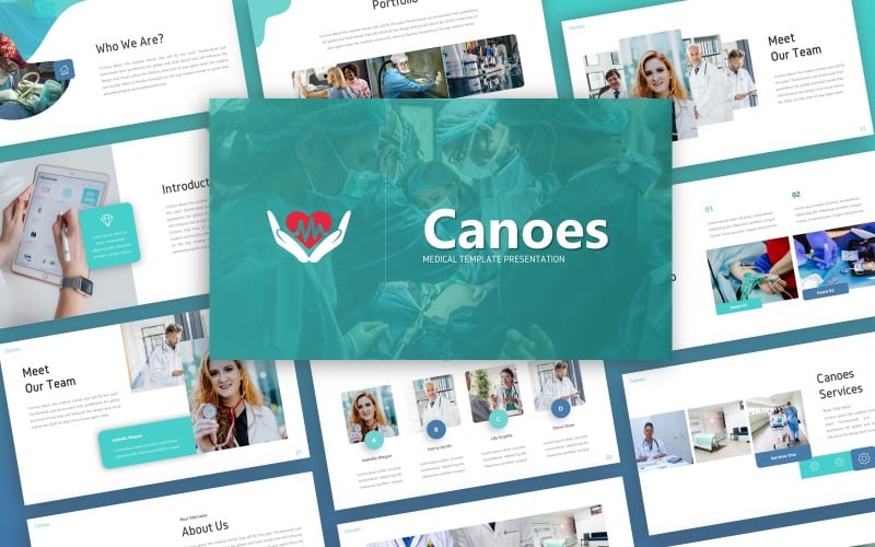 canoes medical presentation powerpoint template original
