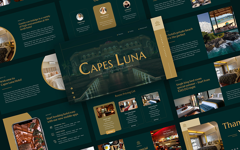 capes luna luxury hotel powerpoint template original