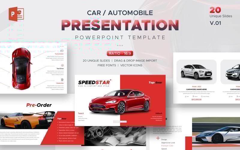 car automobile powerpoint template original