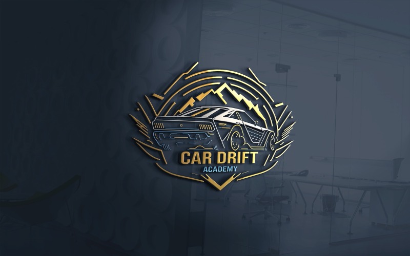 car drift academy logo template vector file original
