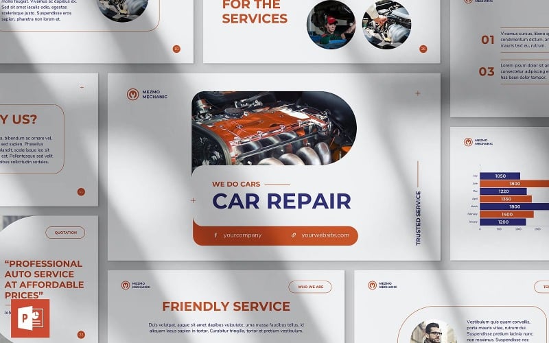 car repair presentation powerpoint template original