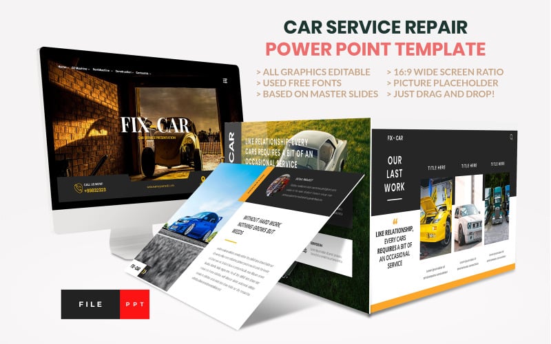 car repair service powerpoint template original
