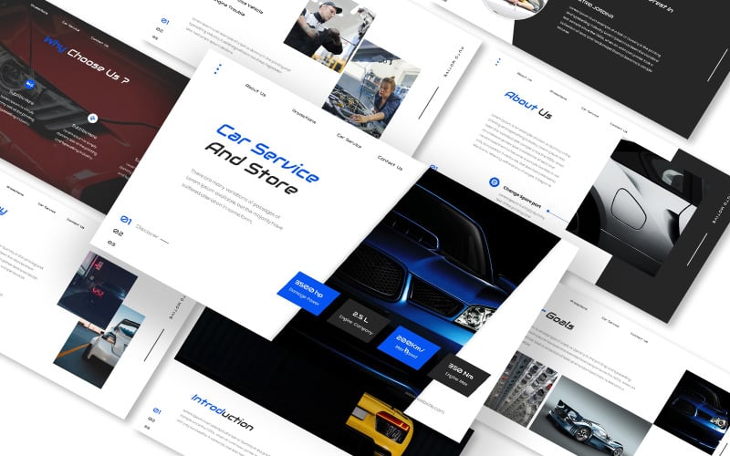 car service and store powepoint template original