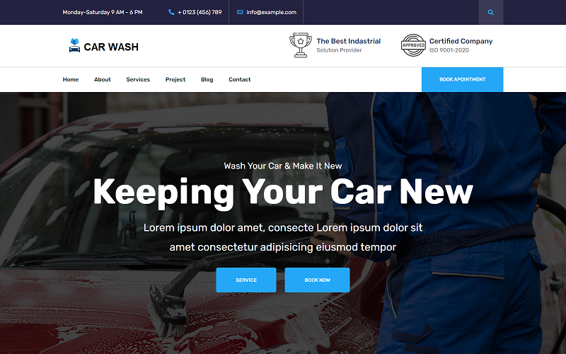 car wash landing html templateo original