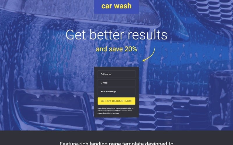 car wash responsive landing page template original