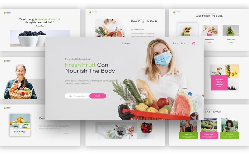 carbole fruits store powerpoint template original