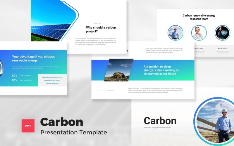 carbon renewable energy powerpoint template original