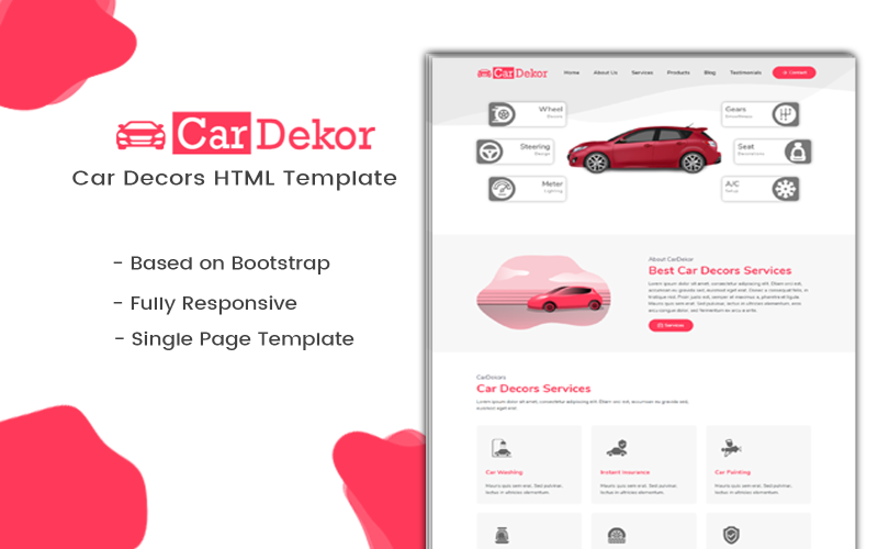 cardekor car decor landing page template original