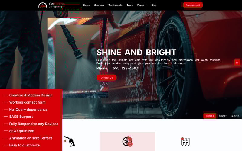 carfusion auto detailing amp car repairing services landing page template original