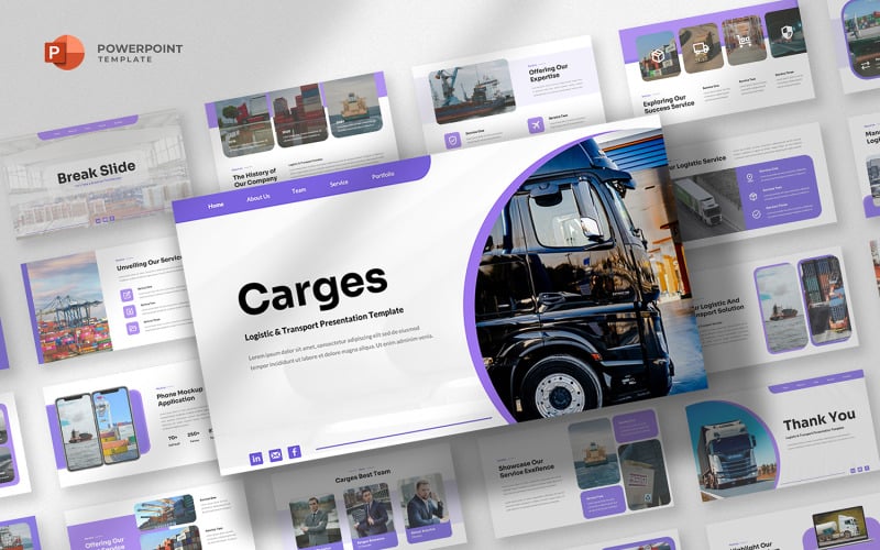 carges logistics amp transportation powerpoint template original