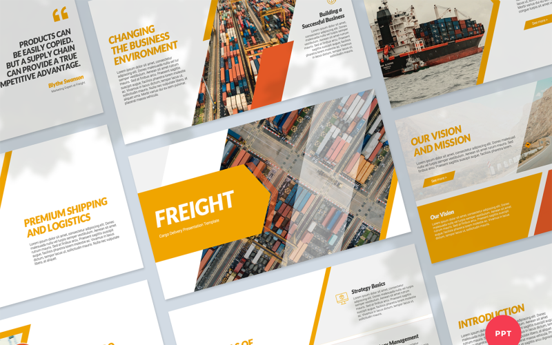 cargo delivery presentation powerpoint template original