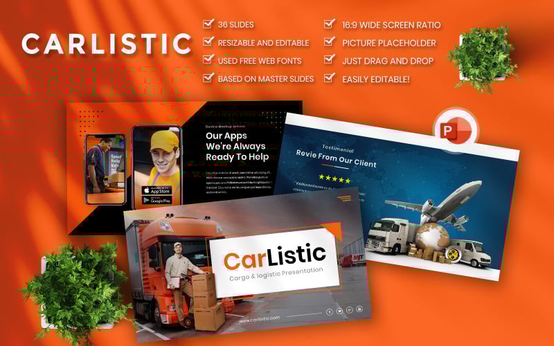 carlistic cargo and logistic business powerpoint template original