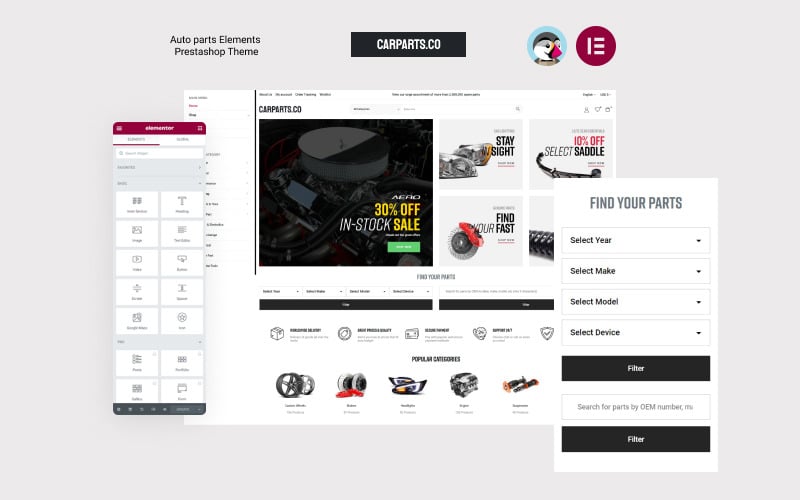 carpartsco elements auto part prestashop theme original