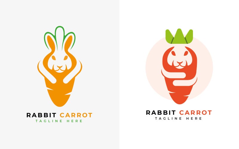 carrot rabbit logo mark design template original