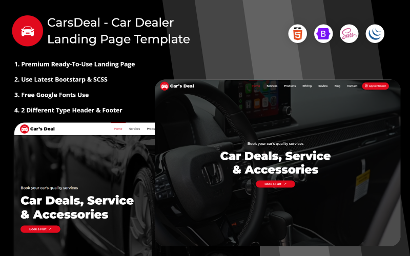 carsdeal car dealer landing page template original