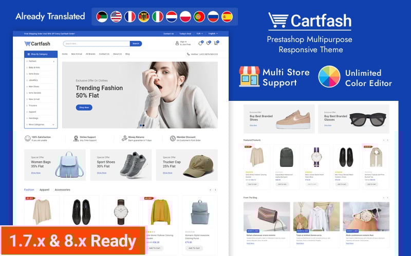 cartfash mega fashion store prestashop responsive theme original
