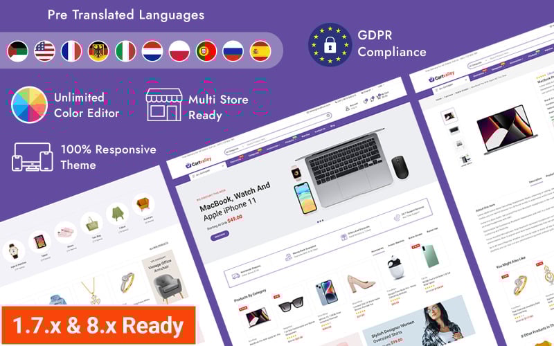 cartvalley mega store prestashop responsive theme original