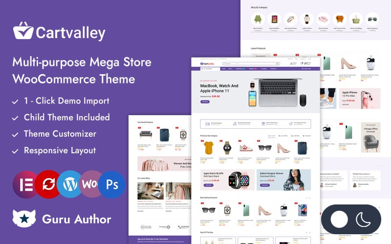 cartvalley multipurpose elementor woocommerce responsive theme original